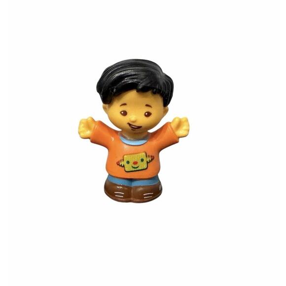 Fisher-Price Other - Fisher-Price Little People Boy Koby Black Hair And Orange Robot Shirt 2016